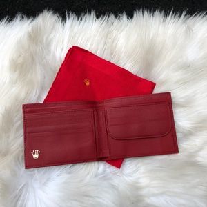 Rolex Leather Wallet and Handkerchief New